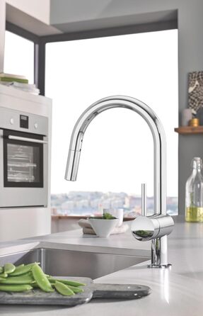 Змішувач кухонний GROHE Minta з висувним душем, 2 режими, поворотний 360°, економія води, хром (32321002)