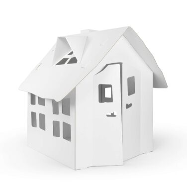 Дитячий картонний будиночок Spielhaus XXL 120x115x113 см для розмальовування - Білий будиночок-ведьмочка
