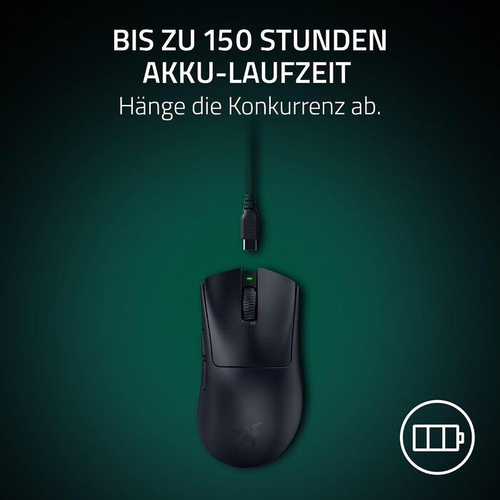 Ігрова бездротова миша Razer DeathAdder V4 Pro — ергономічна, ультралегка (55г), 26K DPI, HyperSpeed, чорна
