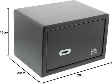 Сейф Burg-Wächter PointSafe P 1 S з двома ключами, для меблів, чорний, 180x280x200 мм, монтаж на стіну та підлогу