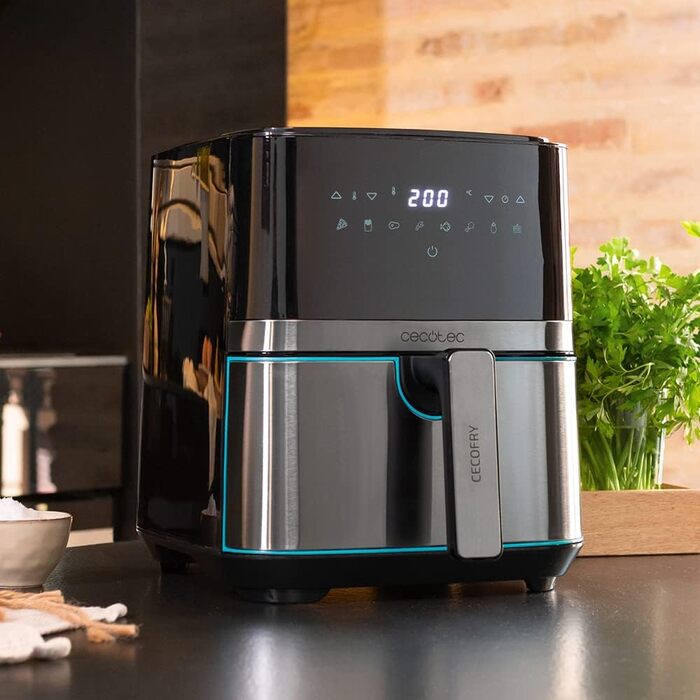 Фритюрниця Cecotec Cecofry Full 5500 Pro з аксесуарами. 1700 Вт, цифрова, без масла, з нержавіючої сталі, PerfectCook (5.5 л)