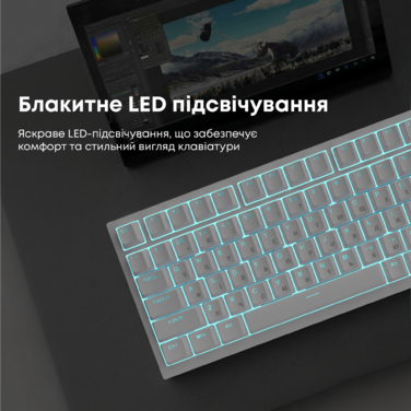 Дротова механічна клавіатура Ajazz AK820 Red Switch White (AK820-R-W)