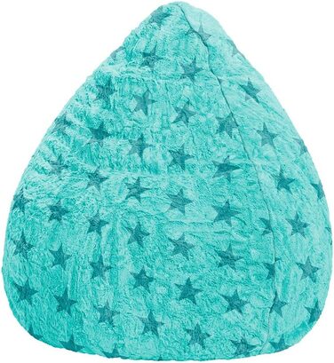 Дитячий пуф-мішок Sitting Point Fluffy Stars L, 120 л, бірюзовий, до 7 років