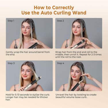 UKLISS Hairstyler 6 в 1: Професійний набір для укладки волосся (фен-щітка, плойка, випрямляч) 1000W, срібно-золотий