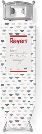 Гладильна дошка Rayen Basic, металева, регульована, 120x38 см, сірий з білим візерунком, підставка для праски