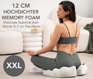 Подушка для сидіння XXL 52 см з піни Memory Foam високої щільності – для офісу, авто, геймінгу та дому. Ефективна підтримка спини та куприка.
