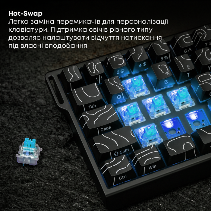Ігрова магнітна клавіатура Ajazz AK680 V2 Ice Island Magnetic Switch (AK680-V2-I-BGY)