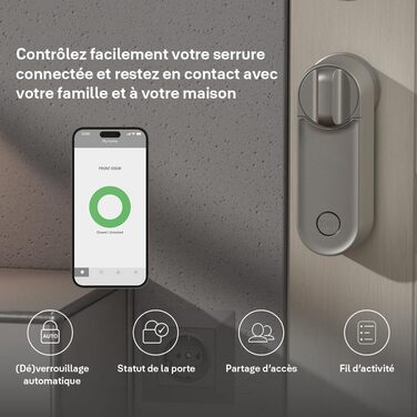 Yale Linus Smart Lock L2 срібний — розумний дверний замок із віддаленим керуванням, безключовий доступ, мобільний додаток, DIY-установка