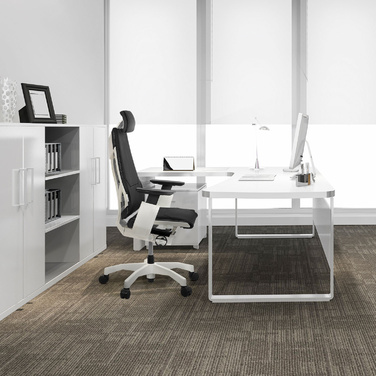 Офісний крісло GENIDIA PRO WHITE - шкіряне, чорне, hjh OFFICE