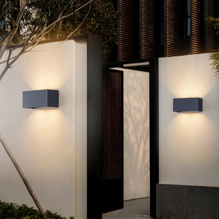 Стічний LED світильник Klighten 24W для вулиці та дому, IP65, Up-Down, тепле біле світло 3000K, регульований кут проміння, антрацит RAL 7016