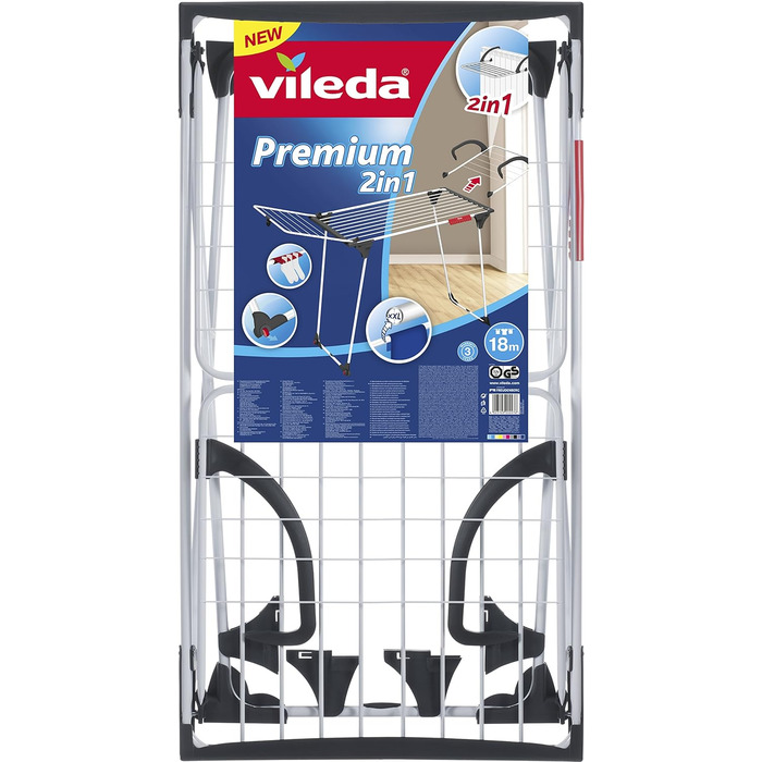 Сушарка для білизни Vileda Premium 2в1, 18 м, знімне крило