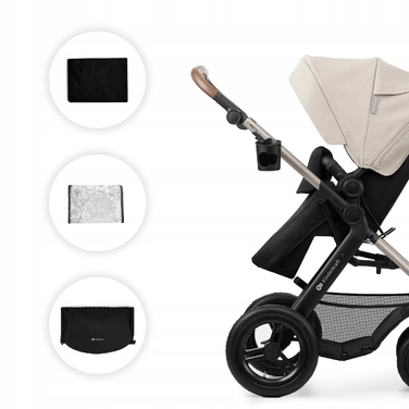 Дитячий візок 4в1 Kinderkraft MOOV 2 AIR з автокріслом MINK PRO та базою, сірий