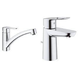 Змішувач кухонний GROHE Start Eco з плоским виливом, поворотний на 140°, хром (31685000)