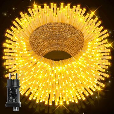 Світлодіодна гірлянда Ollny 50м, 500 LED ліхтарів, водонепроникна IP44 для вулиці та дому з вилкою