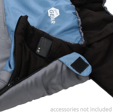 Двомісний спальний мішок your GEAR Sumatra Duo -7°C, 230x160 см, наповнювач 100% бавовна, синій/сірий, для кемпінгу