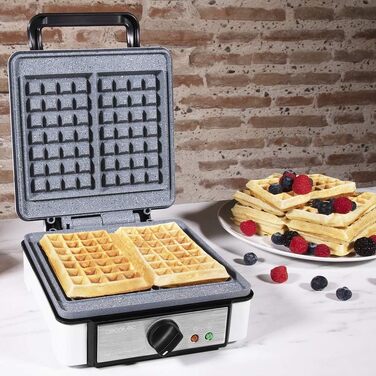 Вафельниця Cecotec Fun Gofrestone з антипригарним покриттям RockStone, 3 змінними панелями (вафлі, сендвічі, мафіни), 700 Вт