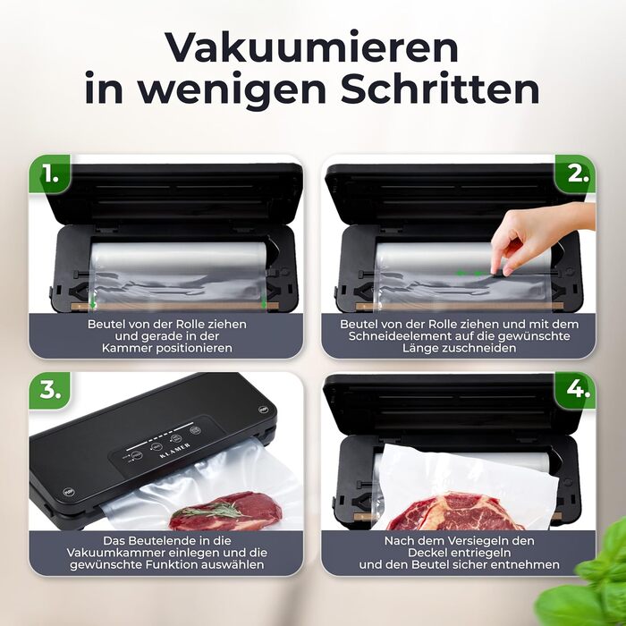 Вакууматор KLAMER Vakuumierer Pro 80 для тривалого зберігання продуктів