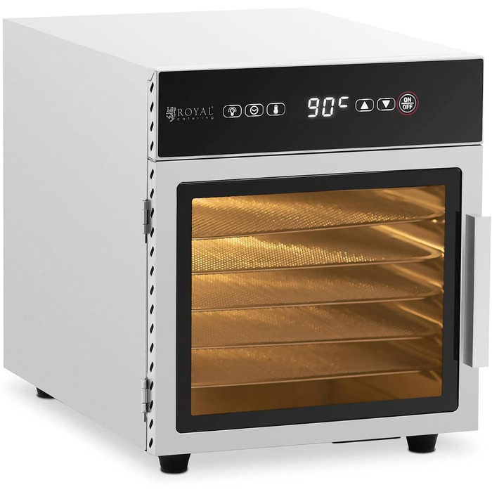 Дегідратор для фруктів Royal Catering RCDA-500/15S, 500 Вт, 6 лотків, нержавіюча сталь
