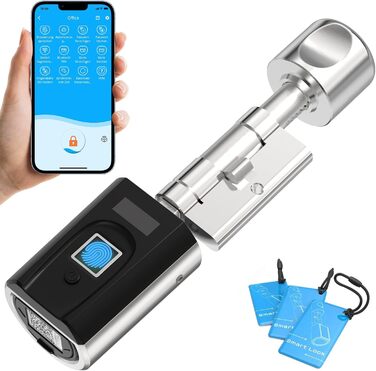 Електронний дверний замок WELOCK SECBN51 з відбитком пальця, RFID-карткою, Bluetooth, Wi-Fi, для вхідних дверей 30-70 мм, IP65