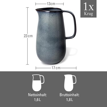 Керамічний глечик Villeroy & Boch like.it сірого кольору (Lave gris), 1,6 л