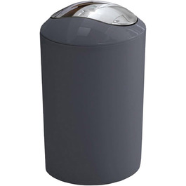 Косметичне відро Kleine Wolke Glossy 5 л, антрацит, набір 2 шт.
