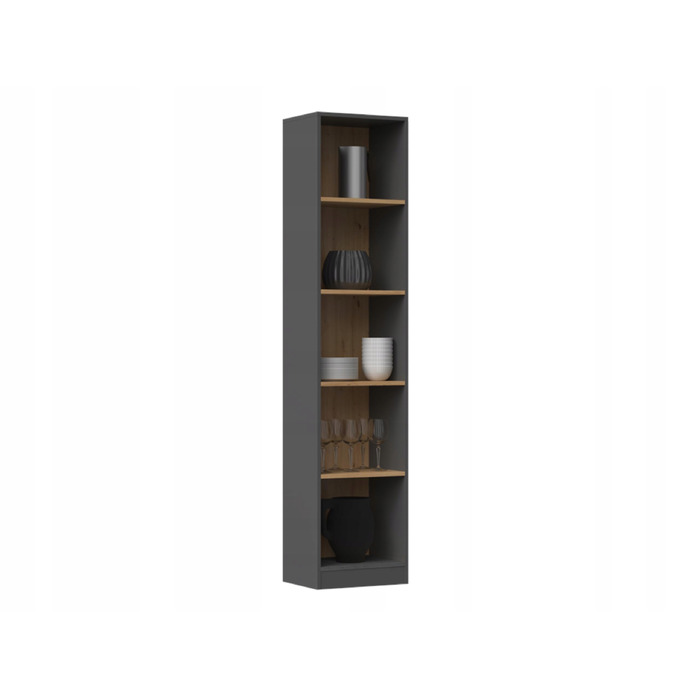 Стелаж TopEshop 40 x 182 x 30 см, антрацит, дуб артизан