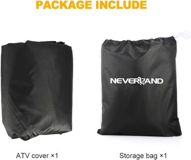 Чохол для квадроцикла Neverland XXXL 256x110x120 см, водонепроникний, всесезонний, для вулиці та приміщення, сніго- та пилозахист, з вітрозахисною застібкою, чорний/сріблястий/помаранчевий
