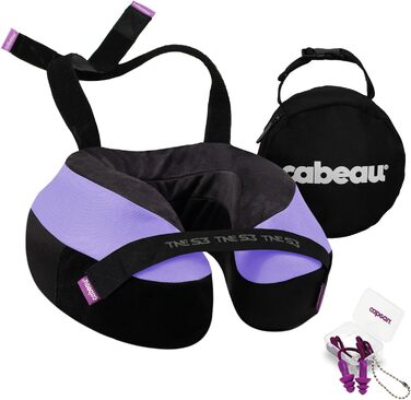 Подушка для шиї Cabeau Evolution TNE S3 Paris — дорожня ортопедична подушка з пам'яттю форми для подорожей, літака, дому, офісу та геймінгу, з фіксуючим ременем