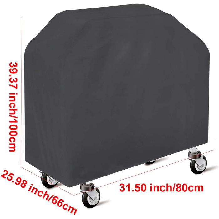 Чохол для гриля ANFTOP, водонепроникний, 210D, захисний, чорний, 80x66x100 см