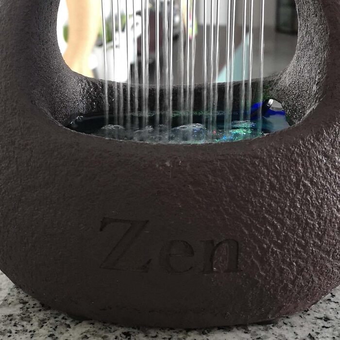Внутрішній фонтан із дощем та кольоровою підсвіткою Zen'light, 23 см, оригінальний подарунок