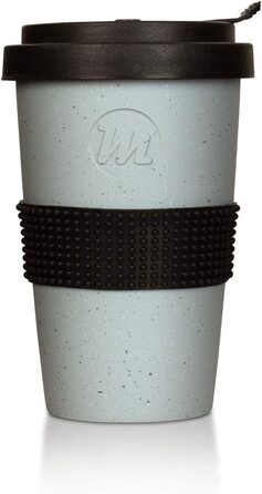 Порцелянова чашка для кави Mahlwerck Coffee-to-go 400 мл, з герметичною кришкою, бетонний дизайн, сіра