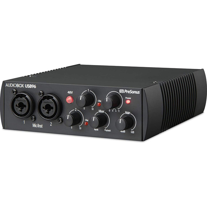 PreSonus AudioBox 96: USB аудіоінтерфейс для запису, стрімінгу та подкастингу (з Studio One Artist, Ableton Live Lite) - Чорний