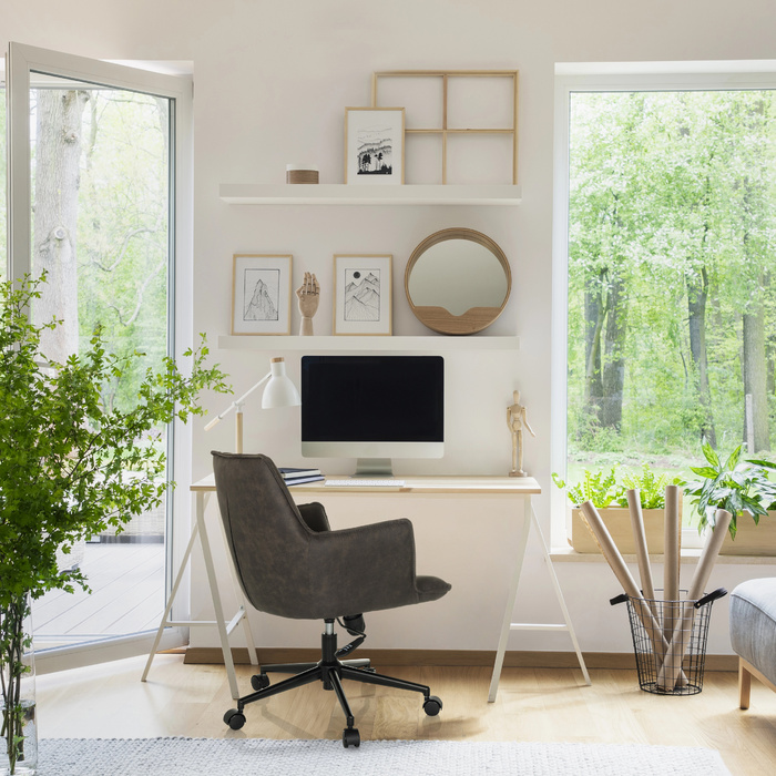 Крісло для домашнього офісу / поворотне крісло SOLAO LIFE Тканина темно-сірий hjh LIVING