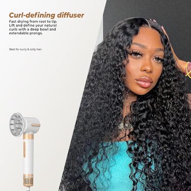 UKLISS Airstyler – багатофункціональний стайлер для волосся 7 в 1, фен-щітка з дифузором, автоматичний плойка, 110000 об/хв, для всіх типів волосся, білий