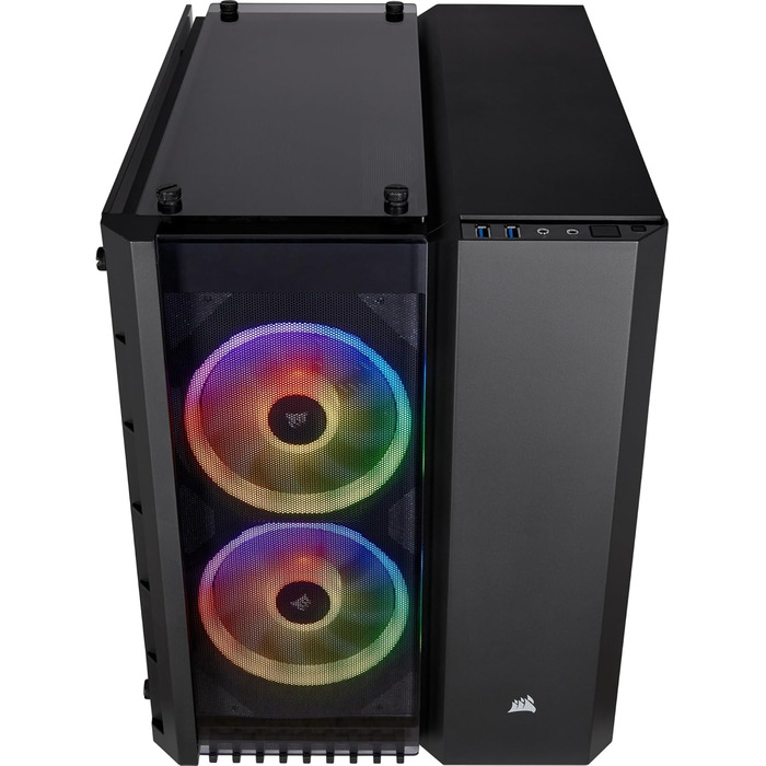 Корпус для ПК Corsair Crystal 280X RGB, micro-ATX, загартоване скло, чорний, підсвітка LED