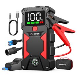 Бустер автозапуску FNNEMGE 9000A 26800mAh: Пусковий пристрій для авто (бензин та дизель до 10.0л), Powerbank з Quick Charge 3.0, LED-ліхтарем та EC-5