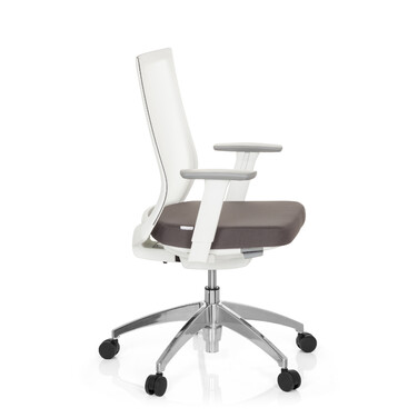 Офісне крісло / Поворотне крісло ASPEN WHITE Сітка Тканина Прозора / Тканина сидіння Сірий hjh ОФІС