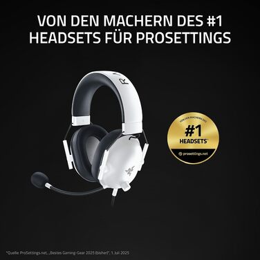Ігрова гарнітура Razer BlackShark V2 X White — дротова навушники для кіберспорту, 7.1 Surround Sound, 50мм Triforce драйвери, мікрофон HyperClear Cardioid, білий колір
