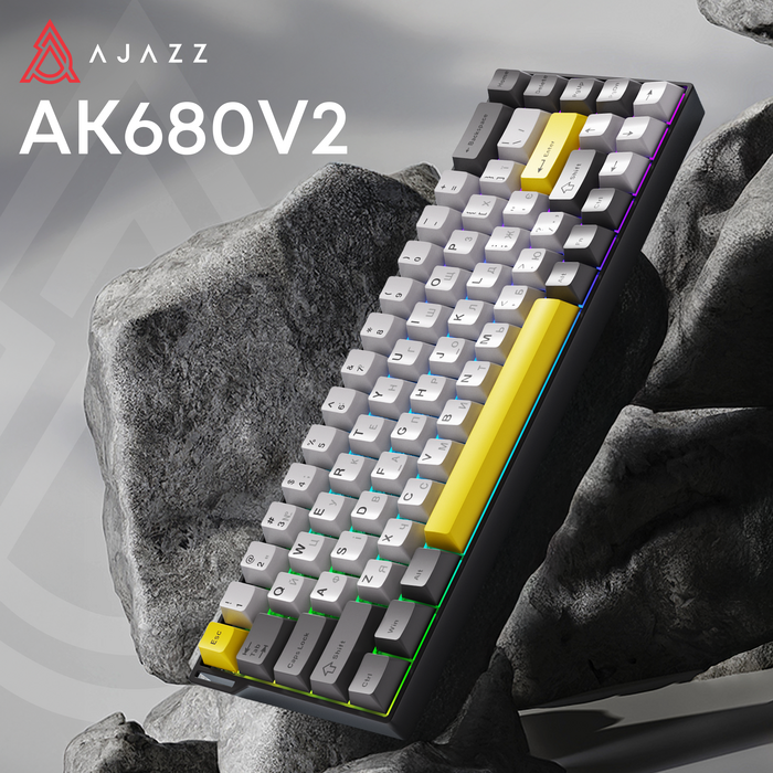 Ігрова магнітна клавіатура Ajazz AK680 V2 Ice Island Magnetic Switch (AK680-V2-I-BGY)