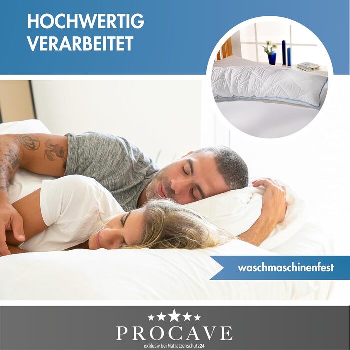 Подовжена подушка для сну на боці PROCAVE Top Cool, дихаюча анатомічна подушка-боді від болю в спині, 40x200 см, Made in Germany