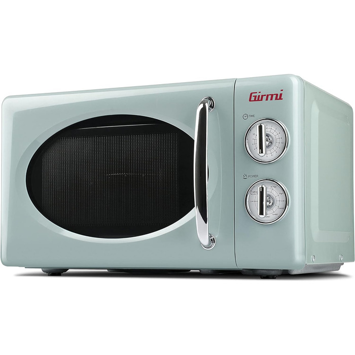 Мікрохвильова піч Girmi FM2100 комбінована, 1150 Вт, 20 л, сталева, бірюзова