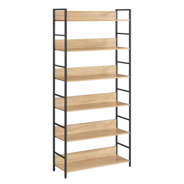 Стелаж MUFART 80 x 174 x 30 см, чорний, дуб сонома