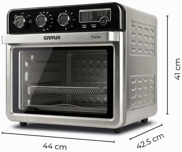 Мультифункціональна аерофритюрниця та BBQ-гриль G3 Ferrari Friggisano BBQ G10181, 2000 Вт, 10 л XXL, 8 програм, без диму, BPA- та PFOA-free, чорний/сріблястий
