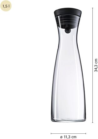 Скляна карафа WMF Basic 1,5 л з кришкою та ситом для льоду та фруктів