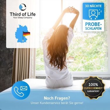 Ортопедична подушка для шиї Third of Life Liora, 48x37x10,5 см, з Memory Foam, для тих, хто спить на боці, біла, з антиалергенним покриттям