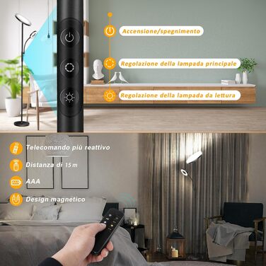 Світлодіодний торшер 42W 3600Лм, димований, з пультом і сенсором, для вітальні, спальні, офісу