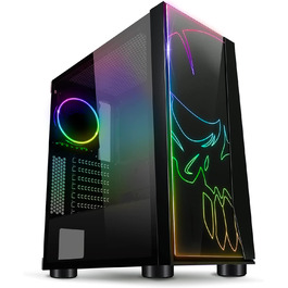 Корпус для ПК SPIRIT OF GAMER Ghost One RGB з гартованим склом, 60 режимів підсвітки, 2 адресовані 120 мм вентилятори, сумісний з Aura/MSI