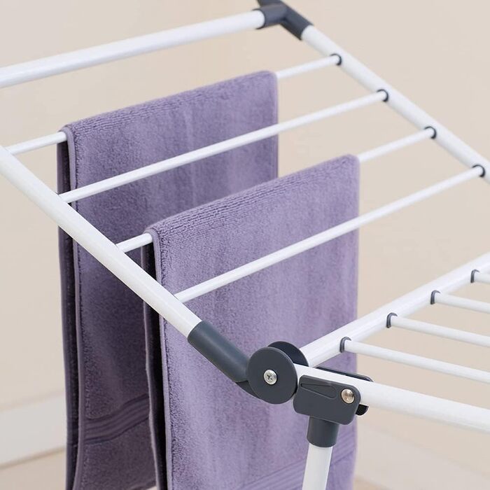 Meisterhome® Стійка сушарка для білизни з крилами, підвищена стійкість, для довгих речей, для дому та вулиці, 19 м, чорна