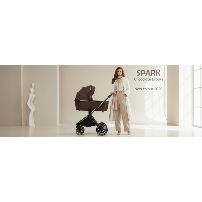 Дитячий візок 2в1 Adamex Spark, колір Chocolate Brown (шоколадний)