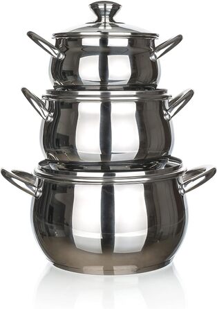 Набір посуду Banquet Rondel з нержавіючої сталі, сріблястий, 28x29x27,5 см